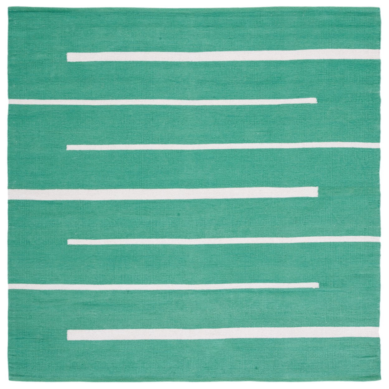 SAFAVIEH Montauk Oswald Geometric Striped Cotton Area Rug, Dark Green/Ivory, 5' x 8'