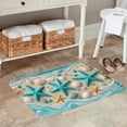 thumbnail image 2 of FJPT Non Slip Flannel Floor Mat Kitchen Mat Starfish Seashell Beach Design For Bathroom Kitchen Bedroom Decor 24x16 inch, 2 of 5