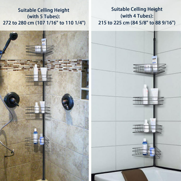Corner Shower , Metal Waterproof Triangular Rack, Shower Organizer Corner,  Bathroom Storage Shelves for RV Apartment Bathroom Kitchen Aureate 