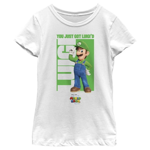 Girl's The Super Mario Bros. Movie Luigi You Just Got Luigi'd Graphic Tee White X Small