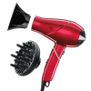 InfinitiPRO by Conair Travel Size Compact with Folding Handle Professional Ionic Hair Dryer, 1875 Watts, Red