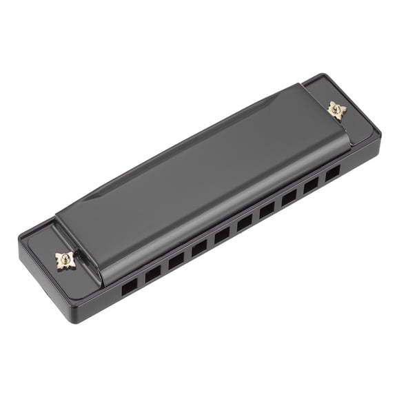 Uxcell Harmonica 10 Holes 10 Tone C Key Harmonica Mouth Musical Instruments Toy for Adults Beginner Educational (Black)