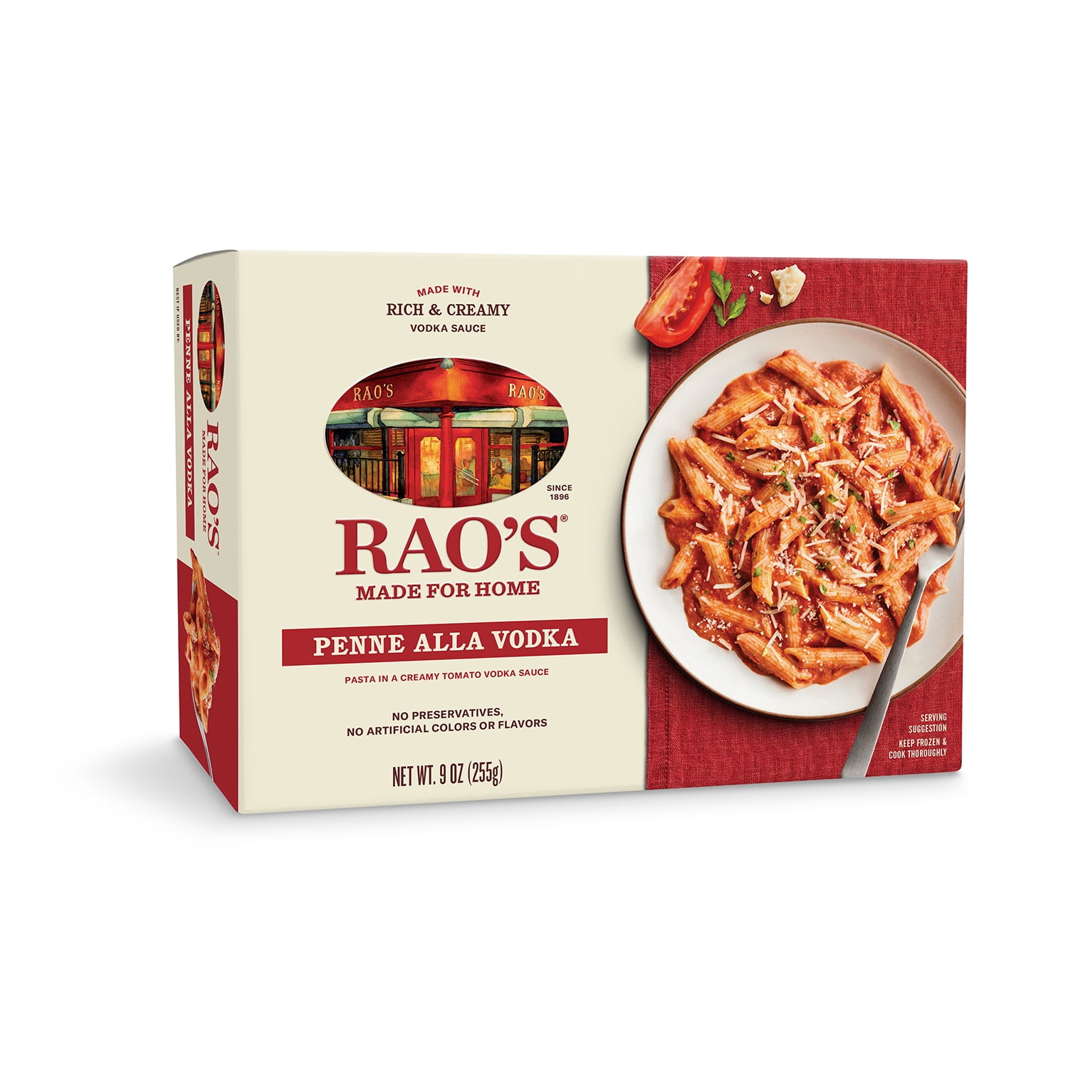 Rao's Made for Home Penne alla Vodka Frozen Meal, 9.0oz, All Natural Premium Quality Frozen Pasta, No Preservatives, No Artificial Colors or Flavors