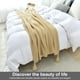 thumbnail image 4 of Manta de sofá de punto suave con borla, cama, mantón de siesta de oficina, manta decorativa para sofá, color beige Scienceny LF000016-05B, 4 of 7