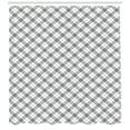 thumbnail image 3 of Ambesonne Plaid Shower Curtain, Monochrome and Diagonal, 69"Wx84"L, Black White, 3 of 3