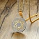 thumbnail image 1 of Colgante de estrella de Mogan David para hombre, cadena de aleación de alta calidad judía de Israel, collar de estrella de David, joyería Kb, 1 of 5