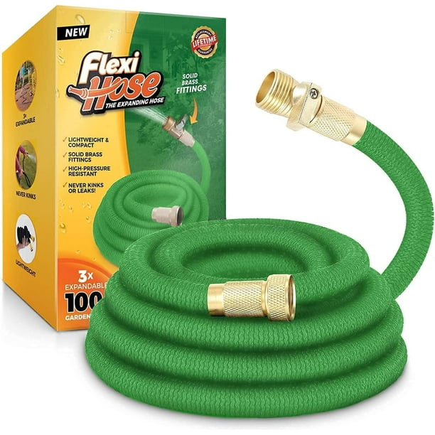 Flexi Hose GREEN MONSTAH 100 ft Garden Hose Expandable Water Hose