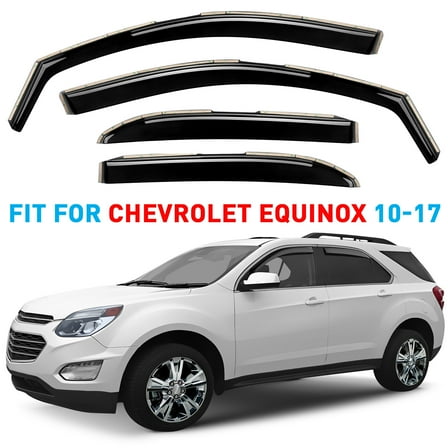 GrandWheel Co Window Deflectors Smoke Tinted In-channel Side Window Vent Visor Deflectors Rain Guards Compatible with Chevrolet (Chevy) Equinox 2010-2017 - 4 pcs. GW0958