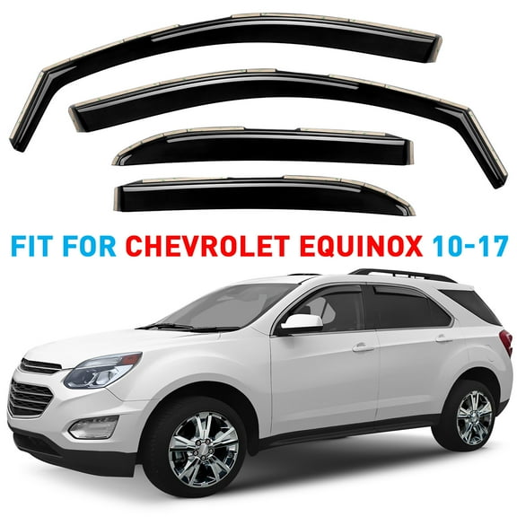 GrandWheel Co Window Deflectors Smoke Tinted In-Channel Side Window Vent Visor Deflectors Rain Guards Compatible with Equinox 2010-2017- 4pcs. GW0096