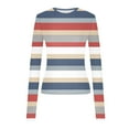 thumbnail image 4 of Jalioing Women's Long Sleeve Crop Tops Fashion Striped Slim Stretchy T Shirt Fall Going Out Trendy Shirts, 4 of 7