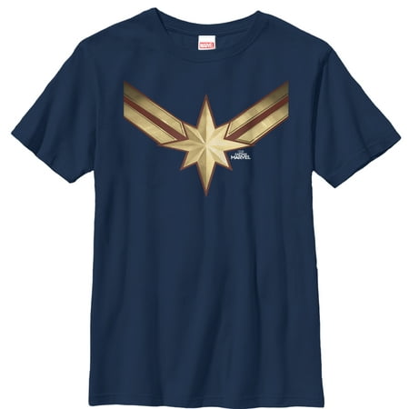 Marvel Boys' Captain Marvel Star Symbol Costume T-Shirt