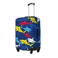 thumbnail image 2 of Xecao Cartoon Shark print Elastic Luggage Cover, with double-sided print , is perfect for travel, business, and daily use, 2 of 9