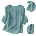 thumbnail image 2 of Embroidered Linen Shirts For Women Peasant Tops For Women Oversized Linen Shirts For Women Cotton Boho Tops Womens Linen Tops Flowy Tops For Women Boho Peasant Gauze Blouses Womens Summer Tops, 2 of 9