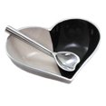 thumbnail image 2 of Tabletop Happy Metal Heart W/Spoon Dish Party Salsa Dips 100198 Blk Wht, 2 of 3
