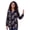 Black Palm Leaves, variant on Women's Plus Size Kate Long Sleeve Easy Cotton-Blend Button-Front Shirt