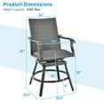 thumbnail image 3 of Gymax 2PCS Patio Wicker Aluminum 360° Swivel Bar Height Chairs W/4D Air Fiber Quick Dry, 3 of 10