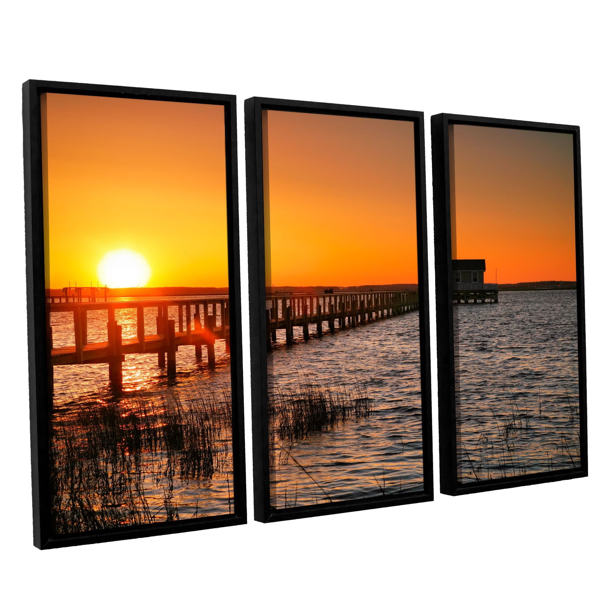 ArtWall Steve Ainsworth "House At The End Of The Pier" 3-Piece Floater-framed Canvas Set