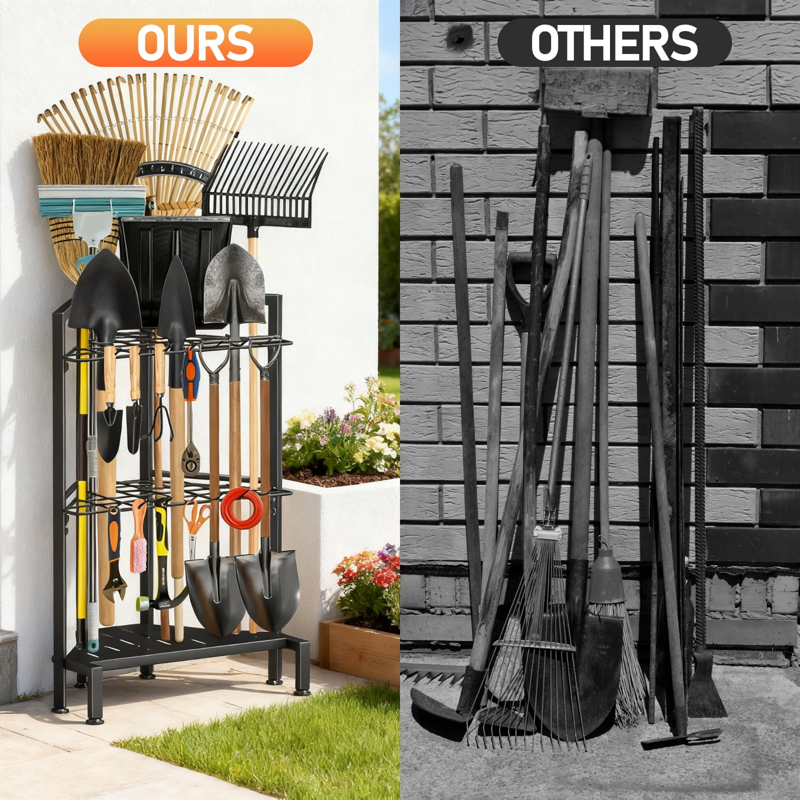Garden Tool Organizer, Yard Tool Tower Rack for Garage Organization Corner Storage for Garden, Shed, Garage Storage