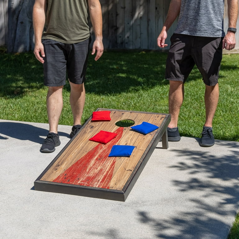 GoSports Solid Wooden Cornhole Game Set - 4'x2' Regulation Size