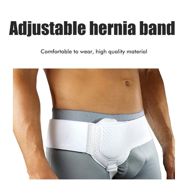 Cinturón de hernia para hombre y mujer, soporte para hernia inguinal, correa ajustable para la cintura con almohadillas de compresión extraíbles
