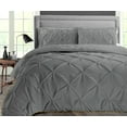 thumbnail image 1 of SGI Microfiber Comforter Set Twin XL Size Dark Gray Pinch 3 Piece, 1 of 5