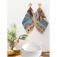 thumbnail image 2 of Western Texas Star Retro Kitchen Dish Towels for Drying Dishes Set of 4, Vintage Farmhouse Blue Brown Wood Grain Waffle Weave Microfiber Hand Tea Bathroom Towels Quick Dry & Absorbent Towel 12x12, 2 of 7