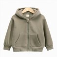 thumbnail image 2 of Staki Kids Girls Solid Jacket with Hood Toddler Outerwear Warm Autumn Winter Youth Coat 1-10Y(Bronze,2-3 Years), 2 of 9