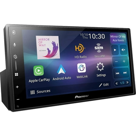 Pioneer - 6.8" – Wireless Android Auto™ and Apple CarPlay® Bluetooth® Digital Media (DM) Receiver Maestro Compatible HD Radio - Black