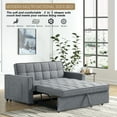 thumbnail image 2 of ASINMAK Convertible Sofa Bed, Velvet Loveseat with Pull-Out Bed and Side Pocket, Gray, 2 of 7
