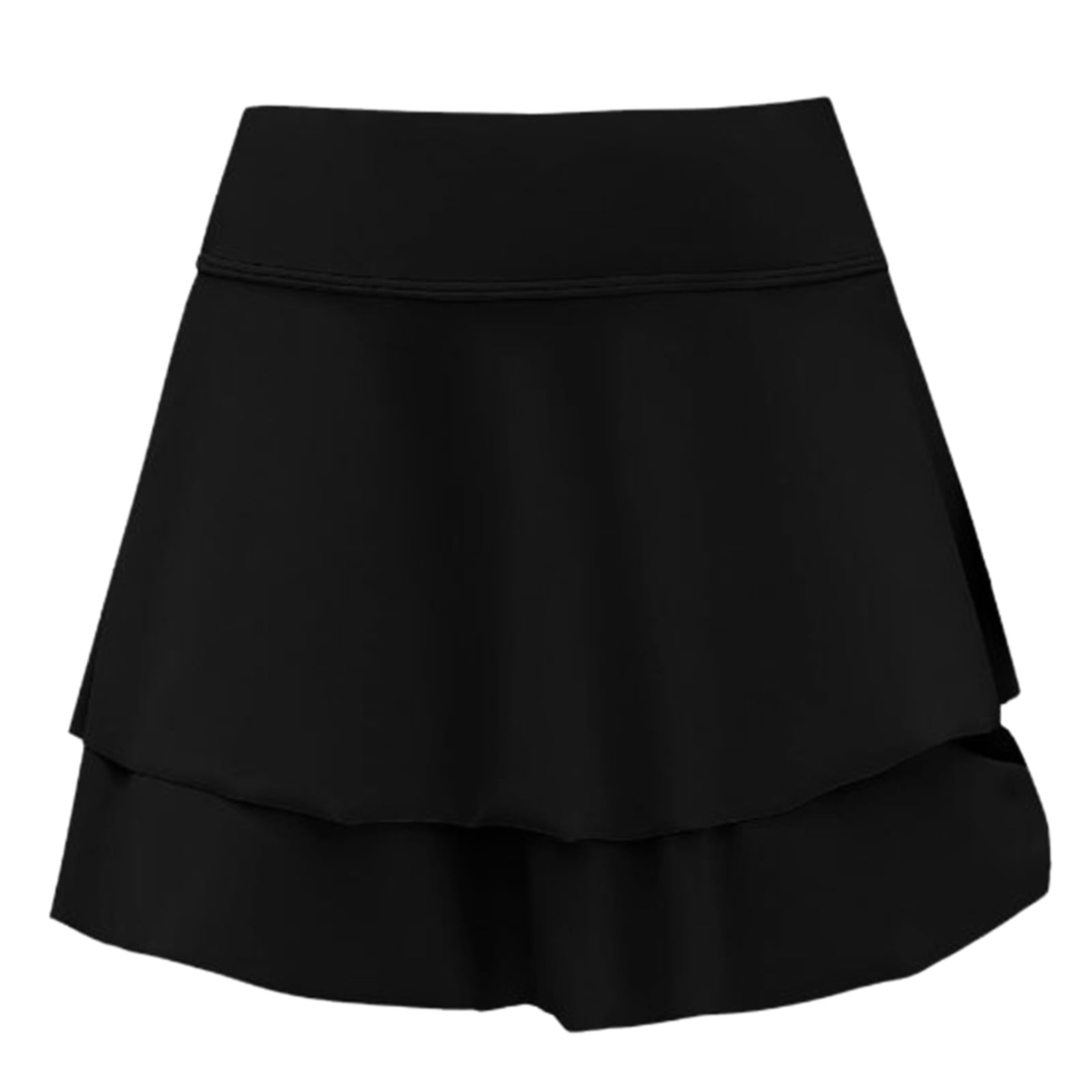 TOWED22 Women s Swim Skirt High Waisted Bikini Bottoms Tummy Control Swimsuits Drawstring Ruched Swimwear Black XL