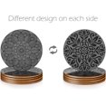 thumbnail image 4 of Cuir S pour les Boissons, 4 Pack avec Design Mandala Double Face (Gris), 4 of 4