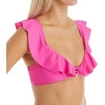 thumbnail image 3 of Women's Raisins C710003 Seychelles Solids Palisade Halter Bikini Swim Top (Hot Shot Pink XL), 3 of 7