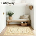 thumbnail image 3 of ODIKA 4'x6' Machine Washable Non-Slip Area Rug, Oval Creamy Beige with Floral Motifs High Traffic Rug, Ivory, 46971, 3 of 7