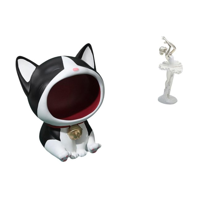 Estatua de escritorio,Estatua de gato con forma de cuenco para llaves,entrada,dibujos animados,decoración del hogar,Figura de escritorio,Estatua de bailarina,adorno de escritorio,decoración
