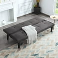 thumbnail image 3 of BSHTI 68.9”Futon Sofa Bed,Backrest has 3 Adjustable Positions,Twin Size Armless Convertible Sofas,Perfect for Small Spaces Faux Suede Dark Gray, 3 of 15