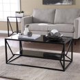 thumbnail image 2 of SEI Furniture Argall Metal Cocktail Table with Glass-Top in Black, 2 of 3