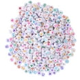 thumbnail image 2 of 1000 Uds Cuentas de letras alfabeto de colores redondos Bling Bling corazón de melocotón acrílico herramienta de pulsera DIY, 2 of 12