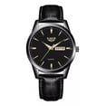 thumbnail image 1 of Reloj De Cuarzo Lige LG8970 de Hombre Pulsera De Cuero Correa Negro Bisel Negro Fondo Negro, 1 of 8