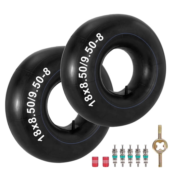 RUTU Chambre à Air 18x8.50-8 18x9.50-8 20x8.00-8 20x10.00-8 de Remplacement avec Tige de Valve TR13, Convient aux Tondeuses à Gazon, Go-Karts, VTT, Chariot de Golf, Brouette, Tracteur, Pneus Lourds