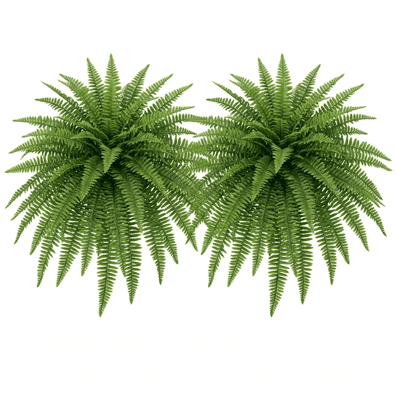 2-Pack Large Artificial Boston Ferns, 35" Artificial Flowers Outdoors UV Resistant Faux Plants for Home, Garden, Porch, and Patio Decor