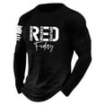 thumbnail image 2 of EliteGoogv Mens Long Sleeve T Shirt RED Friday Graphic Tops Crew Neck Veteran Commemorative Tees For Daily Wear Patriotic Style And Casual Outfits,Black,5XL, 2 of 3