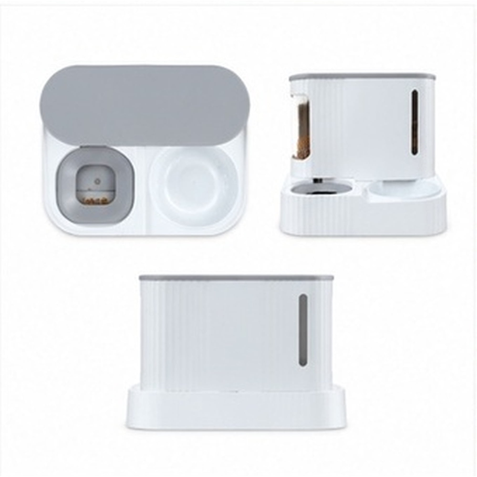 LOLIPPYY 1Pack Automatic Dog Feeder Pet Feeding and Watering Device Grey ABS for Dogs and Cats