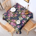 thumbnail image 2 of Pioneer Flower Floral Print Pattern Square Tablecloth,Waterproof Square Table Cover,Wipeable Spillproof Washable Table Cover for Home Kitchen Party Decor 42"X42"(107x107cm), 2 of 6