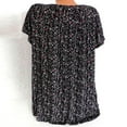 thumbnail image 2 of Pisexur Blouse Graphique d'Été pour Femmes, Blouse à Manches Courtes Col en V Imprimée Grande Taille pour Femmes, chandail-Over, 2 of 5