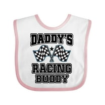 Inktastic Daddys Racing Buddy Car Flags Boys or Girls Baby Bib