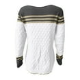 thumbnail image 3 of Tuphregyow Women Pullover Sweater Top Stripe Print Trendy Oversized Fuzzy Party Outdoor Chunky Warm Knit Sweater Casual Jumper Tops Crew Neck Long Sleeve White S, 3 of 5