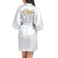 thumbnail image 5 of snilers Robes for Women Silky Satin Kimono Bathrobe Glitter Bride Letter Print Lightweight Sleepwear Wedding Party Loose Nightgown, 5 of 6