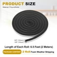 thumbnail image 2 of Weather Stripping Door Seal, 2 Rolls 3/8" x 3/8" Adhesive Foam Tape Seal Soundproof Insulation Strips for Door Frame Window Gaps (13 Feet Total, 6.5 Feet/Roll), 2 of 7
