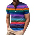 thumbnail image 2 of Wavsuf Mens Shirts Short Sleeve Button Down Crew Neck Summer Multicolor T-Shirts Size 2XL, 2 of 5