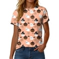 thumbnail image 5 of Akiihool Womens Fall Clothes Halloween Shirts for Women Halloween Teacher Shirts Ghost Shirt Fall Retro Vintage Oversized T-Shirt (Pink,5XL), 5 of 9